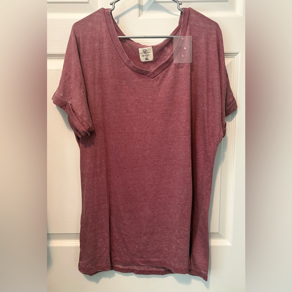 Women's V-Neck T-Shirt in Purple